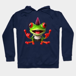 funny punk red eyed tree frog Hoodie